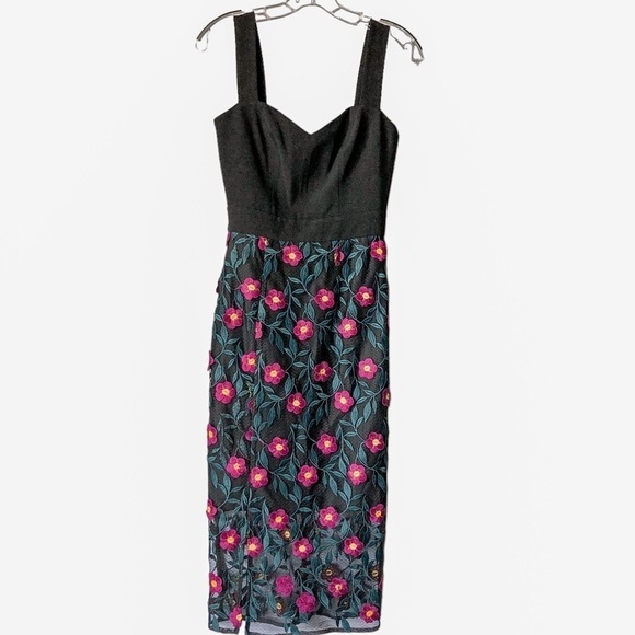Dress the Population Elinna Embroidered Sheath Dress Sweetheart Neckline XS - Picture 2 of 5